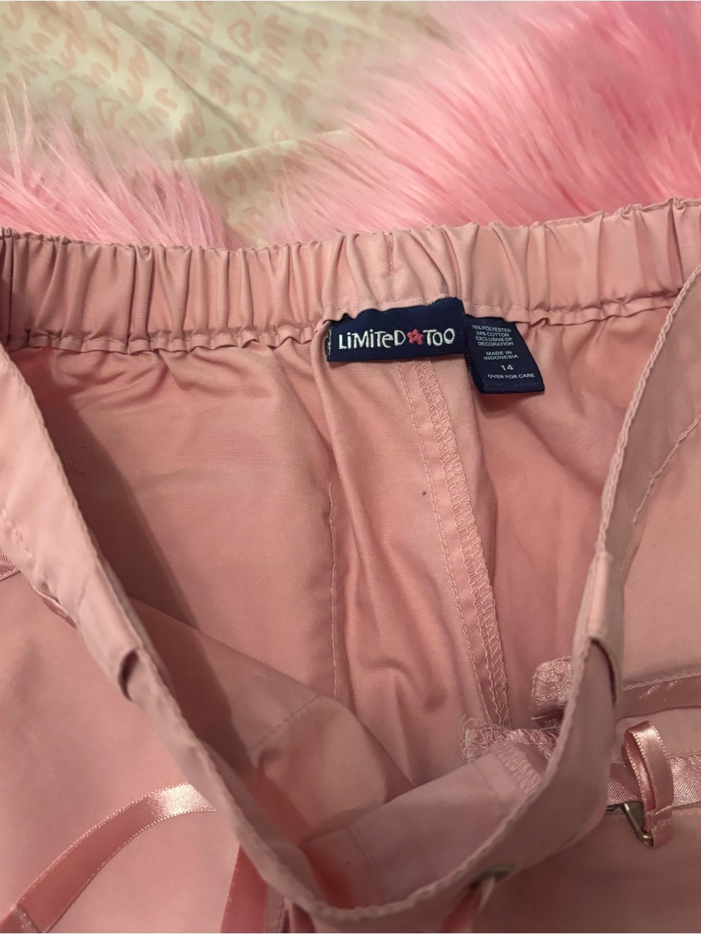 Vintage Y2K Limited Too Pink Convertible Cargo Track Pants McBling Coquette - Picture 4 of 10